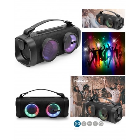 Enceinte sono portable Bluetooth 5.0 24 W RMS karaoké LED RVB Etanche TWS IPX5 Assistant Google, Siri