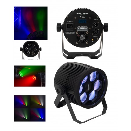 Projecteur PAR Pro 6 × 10 W, RGBW (4-en-1) Bee Eye LED RGBW 2-en-1 Effets kaléidoscopiques