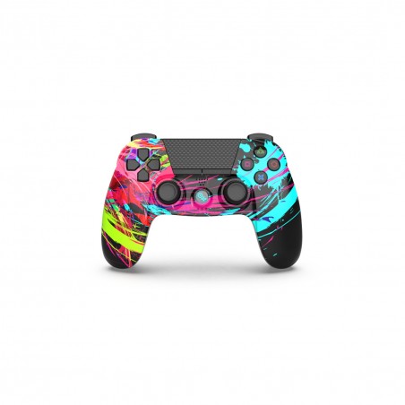 Manette PS4 PlayStation STREET ART noire Bluetooth + casque gamer Pro-H3 blanc