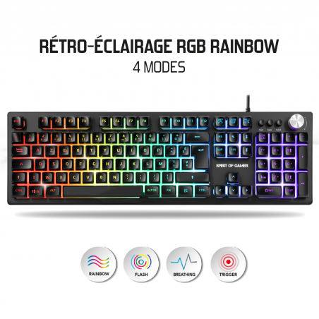 Clavier Pro gaming Semi Mécanique LED RGB