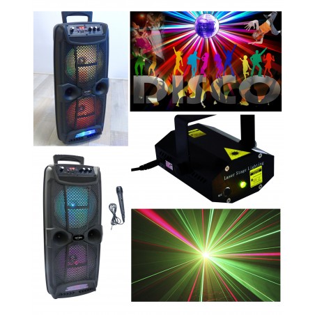 Enceinte sono portable party Bluetooth karaoké 800 w mobile USB TWS LED RGB