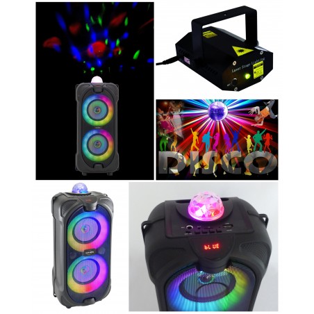 Enceinte sono portable party karaoké Bluetooth 400 w mobile USB TWS LED RGB