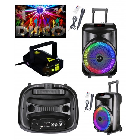 Enceinte sono portable party karaoké Bluetooth 700 w mobile USB TWS LED RGB