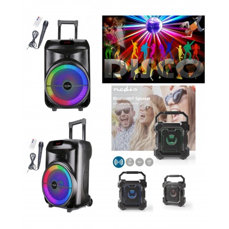 Enceinte sono portable party karaoké Bluetooth mobile USB TWS LED RGB