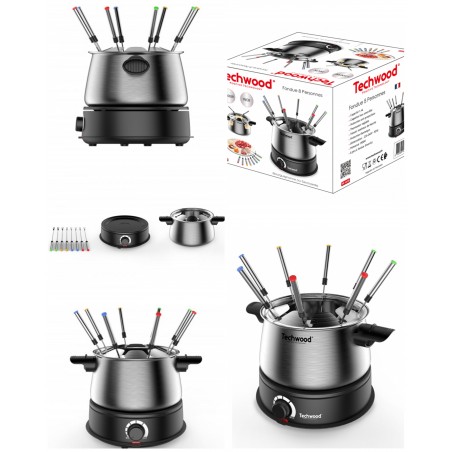 APPAREIL A FONDUE 1 500 W 8 PERS EN Inox 1 500 W CAPACITE 1,4 L anti-projections
