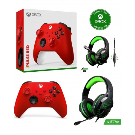 Casque gamer Pro H3 Spirit of gamer Xbox ONE/S/X/PC + manette Xbox ONE-S-X-PC Sans fil Bluetooth rouge Officielle