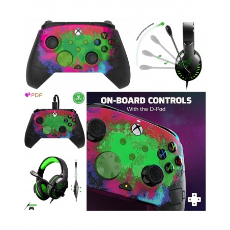 Casque gamer Pro H3 Spirit of gamer Xbox ONE/S/X/PC + manette Xbox ONE-S-X-PC filaire REMATCH GLOW LED RGB Officielle