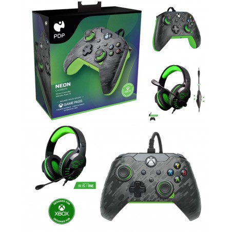 Casque gamer Pro H3 Spirit of gamer Xbox ONE/S/X/PC + manette Xbox ONE-S-X-PC filaire NEON BLACK Officielle