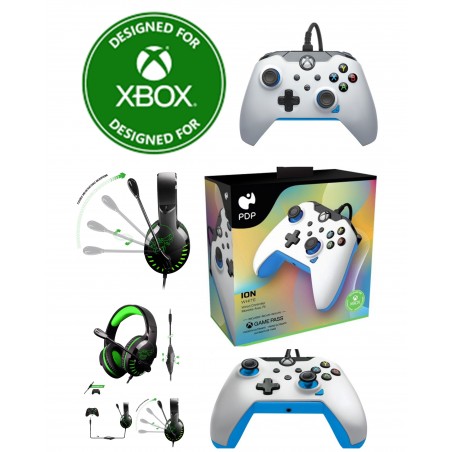 Casque gamer Pro H3 Spirit of gamer Xbox ONE/S/X/PC + manette Xbox ONE-S-X-PC filaire ION WHITE Officielle