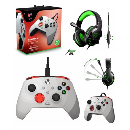 Casque gamer Pro H3 Spirit of gamer Xbox ONE/S/X/PC + manette Xbox ONE-S-X-PC filaire WHRADIAL WHITE Officielle