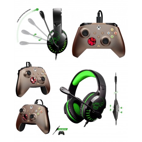 Casque gamer Pro H3 Spirit of gamer Xbox ONE/S/X/PC + manette Xbox ONE-S-X-PC filaire NUB BRONZE Officielle Xbox