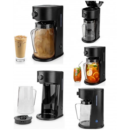 Machine à Café et à Thé Glacés 750 W Filtre à café 2,5 L noir Anti-goutte