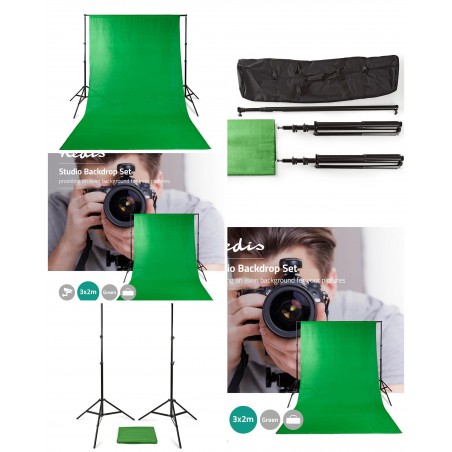 Kit Studio Photo professionnel avec Système de Fond arrière-plan 2 trépieds + Sac de transport