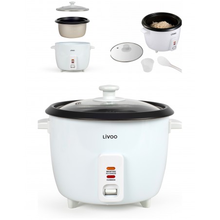 Cuiseur à Riz 500 W 1,5 L blanc Panier en aluminium