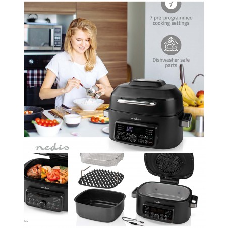 Friteuse Numérique 6 L AIR FRYER LCD 1 660 W Couvercles anti-éclaboussure