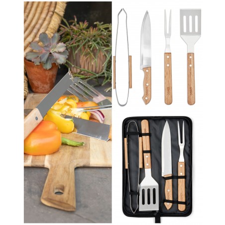 Ustensiles à Plancha Barbecue en acier inoxydable Pour barbecue + Sacoche