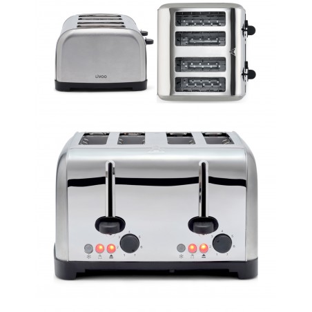 grille-pain 1 700 W Inox 4 fentes larges 3 cm