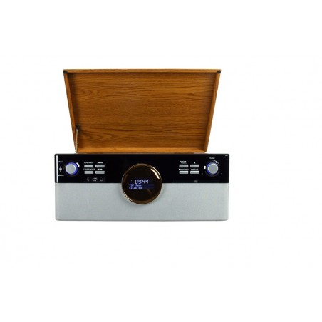 Platine Disque Vinyle vintage BOIS Radio Bluetooth