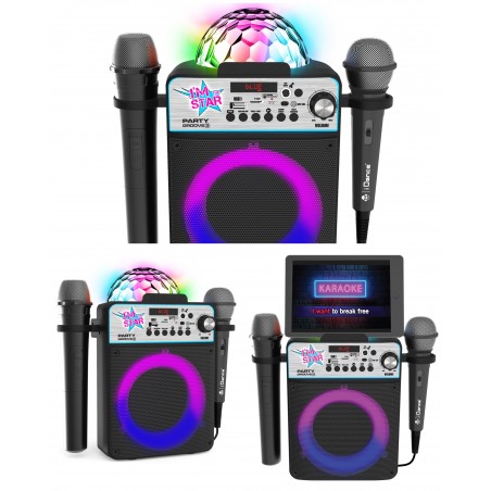 Enceinte Bluetooth amplifiée 100 W sono mobile LED RGB Party Box à karaoké Machine