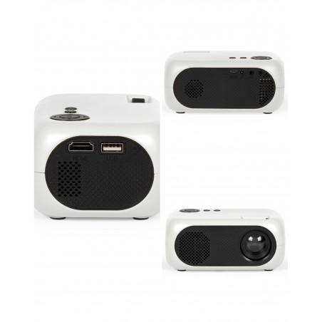 MINI VIDÉOPROJECTEUR portable 1000 Lumens + 9 JEUX INTEGRES Port USB, HDMI AV Audio support de fixation trépied
