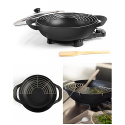 Wok électrique Noir 1500W...