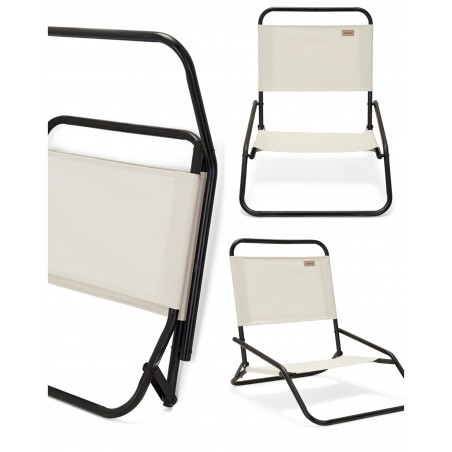 Chaise de PLAGE pliante Cadre en acier thermolaqué Partie textile en polyester