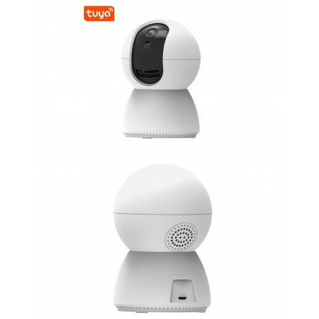Camera de surveillance interieure Wi-Fi full hd 1080p capacite sd 128go motorisee ip44 detection de mouvement