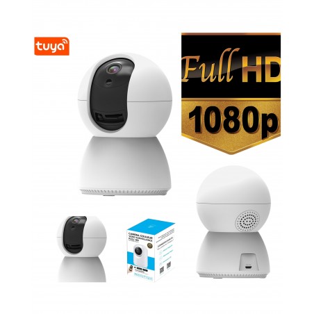 Camera de surveillance interieure Wi-Fi full hd 1080p capacite 128go motorisee ip44 detection de mouvement