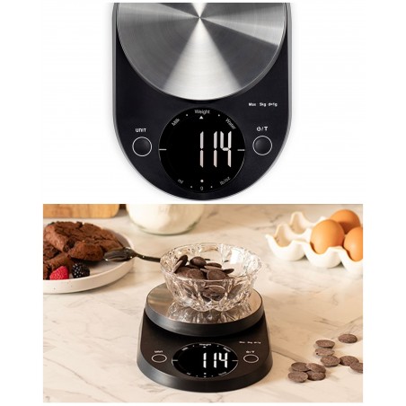 Balance Design de cuisine noire numérique Acier écran LCD Touches sensitives