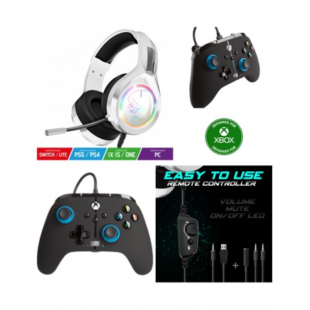 Manette Xbox ONE-S-X-PC Officielle + casque gamer