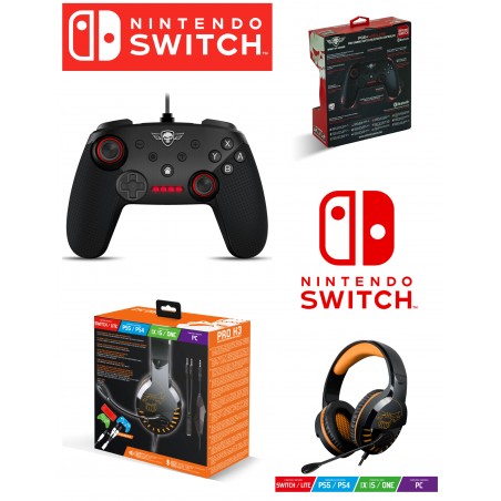Pack manette Switch Nintendo Pro gaming Spirit +ph7