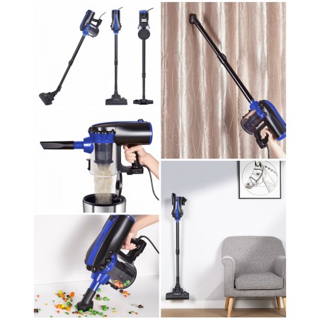 Aspirateur Balai bleu 2en1 0,5 L 600 W FILTRE HEPA Balai / à main filaire cyclonique sans sac