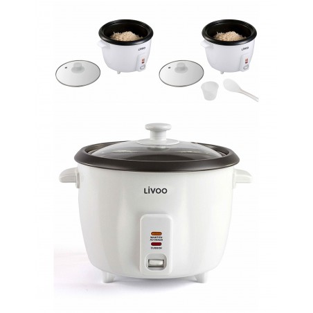 Cuiseur à Riz 500 W 1,5 L blanc Panier en aluminium
