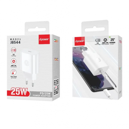 Chargeur Mural 3,0 A USB-C, blanc 3 A 25 W