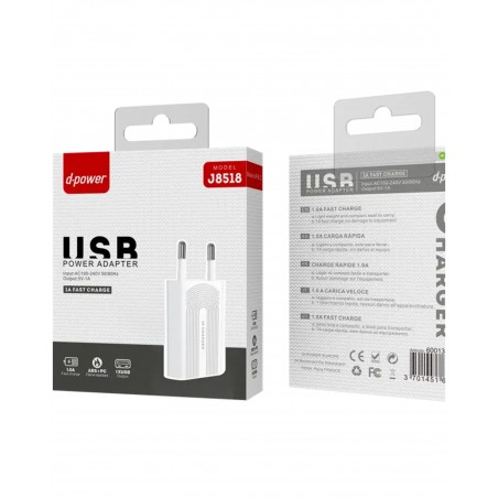 Chargeur Mural 1,0 A 1 sortie USB-A blanc