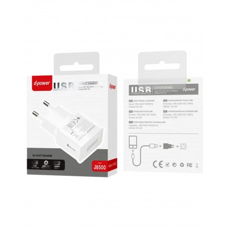 Chargeur Mural 2,0 A 1 sortie USB-A blanc