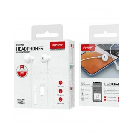 Ecouteurs stéréo Lightning 1,20 m – blanc