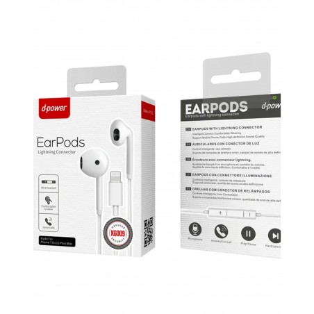 Ecouteurs stéréo Lightning 1,20 m – blanc