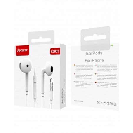 Ecouteurs stéréo Audio 3,5 mm 1,20 m – blanc