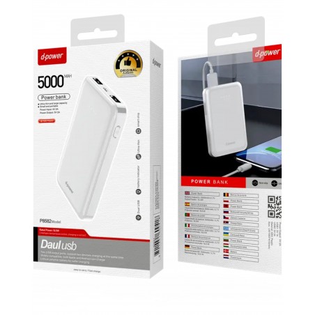 PowerBank 5 000 mAh blanc