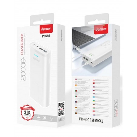 PowerBank 20 000 mAh blanc