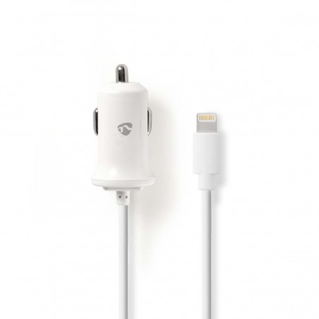Chargeur de Voiture | 2.4 A | Câble Lightning fixe | Blanc