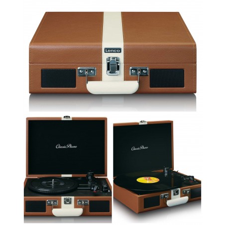 Platine disque Vinyle vintage sur batterie rechargeable haut-parleur USB SD Bluetooth 33 45 78 Tours Stéréo RCA Bluetooth®