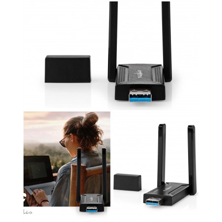 Dongle réseau Wi-Fi AC1200 2.4/5 GHz (Dual Band) USB3.0 Vitesse Wi-Fi 1200 Mbps