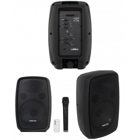 Enceinte sono Pro portable 8’’ Pro sur batterie party karaoké Bluetooth mobile USB megabass + télécommande + micro sans fil