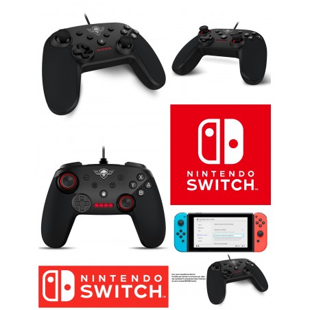 Manette Switch filaire Nintendo Pro gaming Spirit + casque