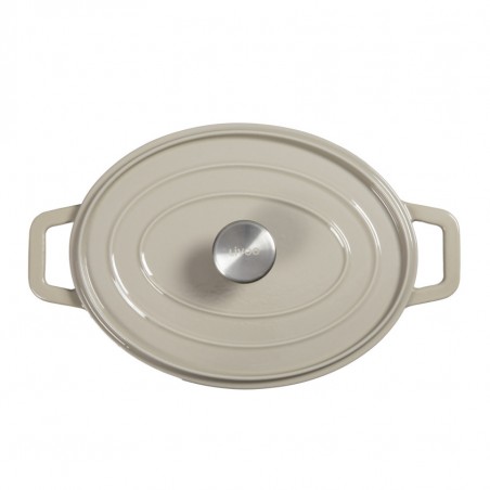 Cocotte ovale En fonte émaillée Beige Diamètre 29 cm Capacité 4,5 L