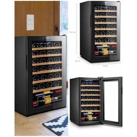 Cave à vin 74,28 L bouteilles Capacité de refroidissement thermoélectrique de 8 à 18 °C Eclairage LED Dégivrage automatique