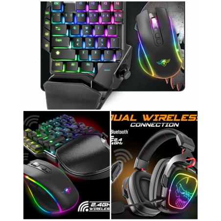 Pack gamer 3-en-1 g1100 RGB Switch PS4-Xbox-x/s PC clavier sans fil + souris sans fil 4 200 ppp + tapis gameboard