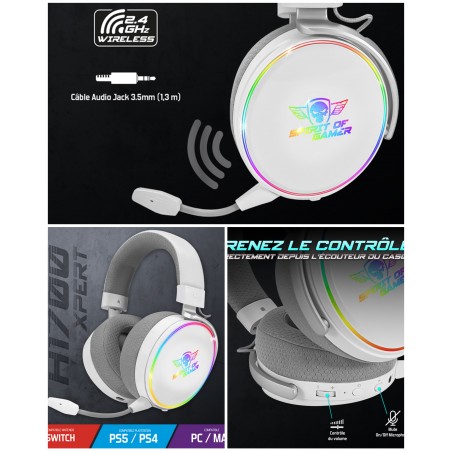 Casque PC Pro SANS FIL 2.4 GHz Bluetooth ou filaire pour Xbox One – Series X, S – PC / Stéréo Edition Spirit of gamer